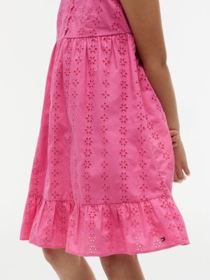 Tommy Hilfiger Kids' Embroidered Eyelet Dress — фото 3