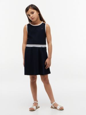 Kids' Sleeveless Skater Dress, Navy Blue