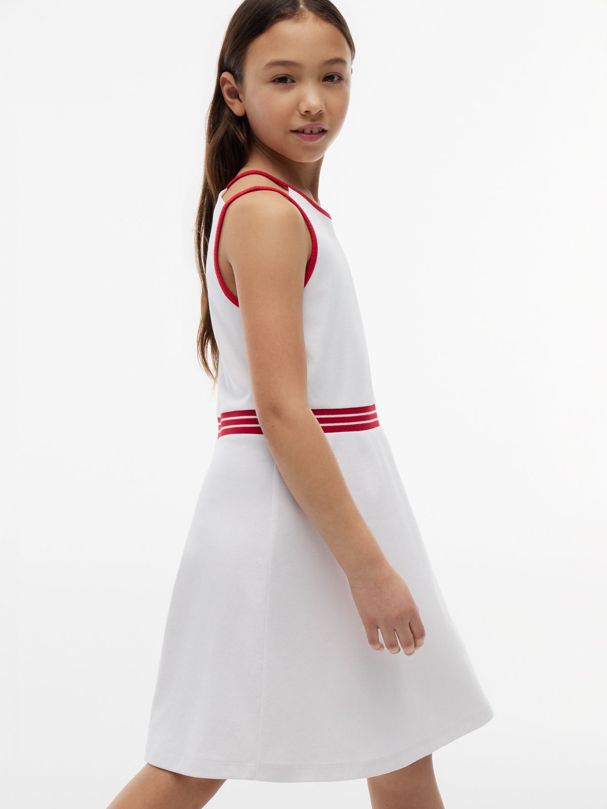 Kids' Sleeveless Skater Dress — Optic White