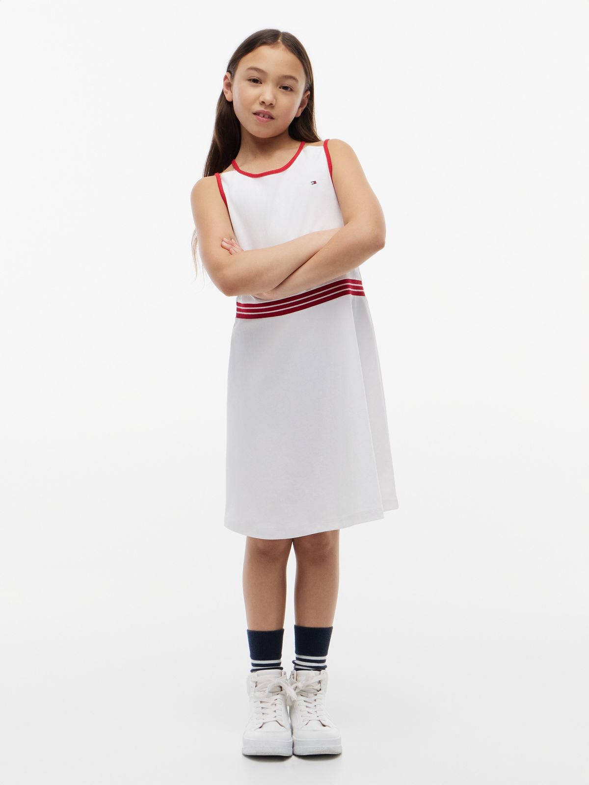 Kids' Sleeveless Skater Dress — Optic White