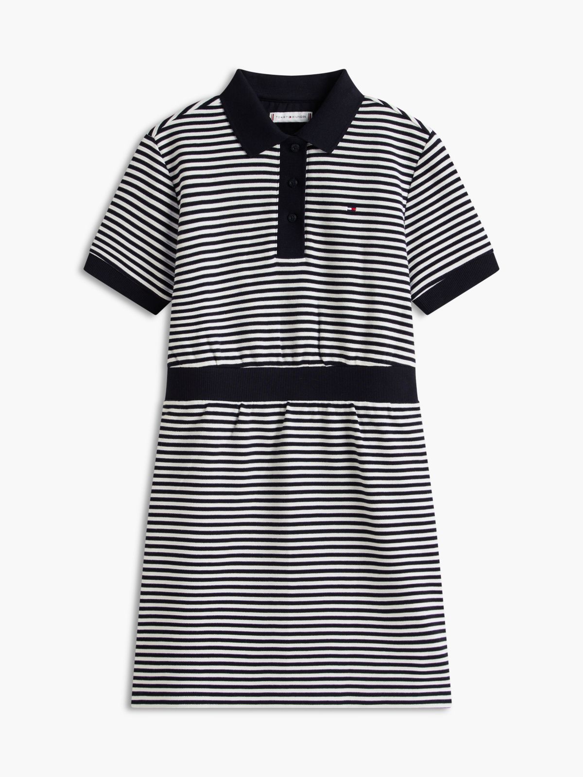 Kids' Stripe Polo Dress — Navy Blue