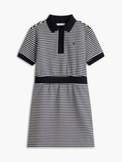 Kids' Stripe Polo Dress — Navy Blue 5