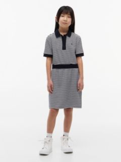 Kids' Stripe Polo Dress — Navy Blue 1