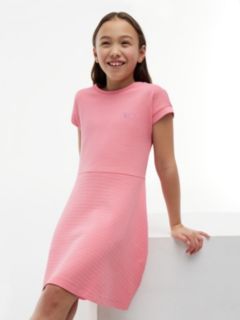 Kids' Skater Interlock Dress — Rosey Pink 3