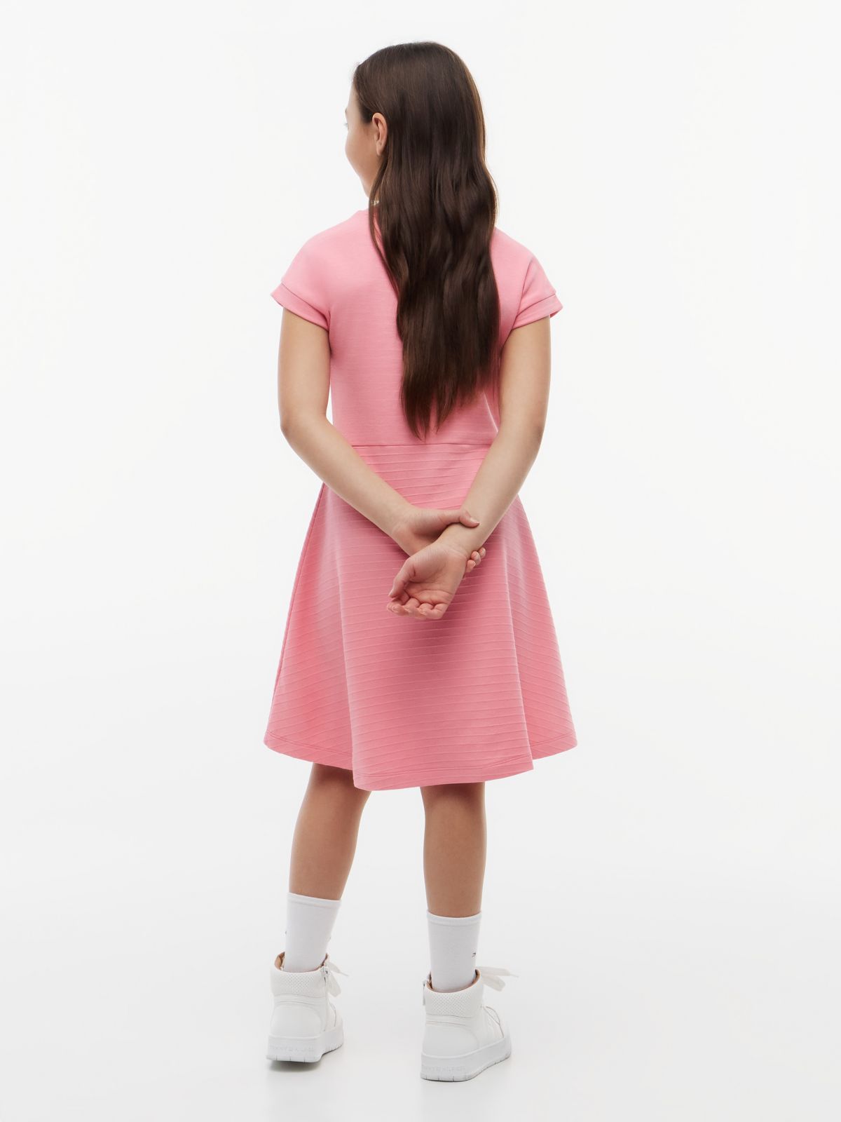 Kids' Skater Interlock Dress — Rosey Pink