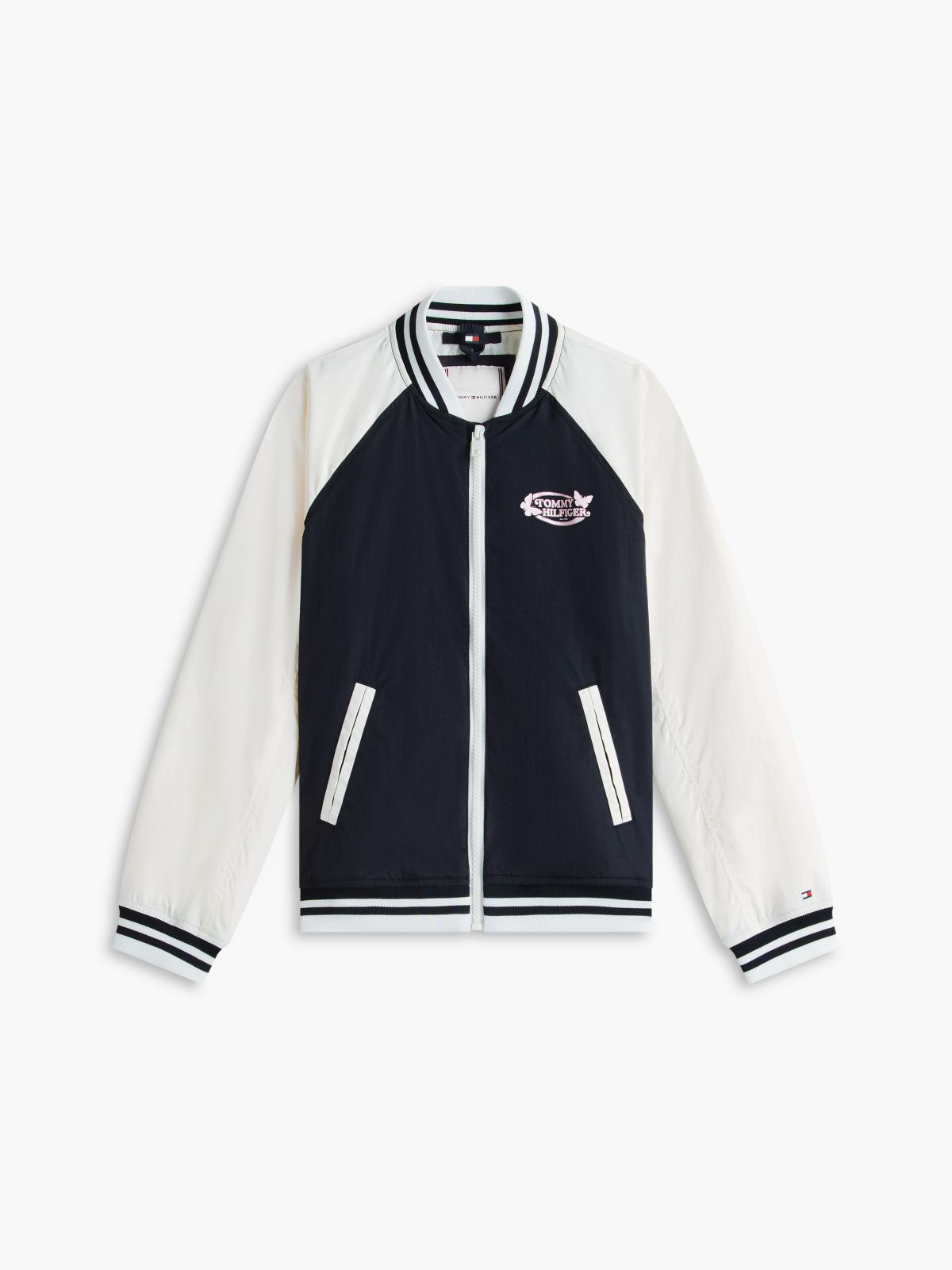 Kids' Butterfly Logo Bomber — Navy Blue