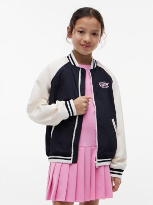 Kids' Butterfly Logo Bomber, Navy Blue