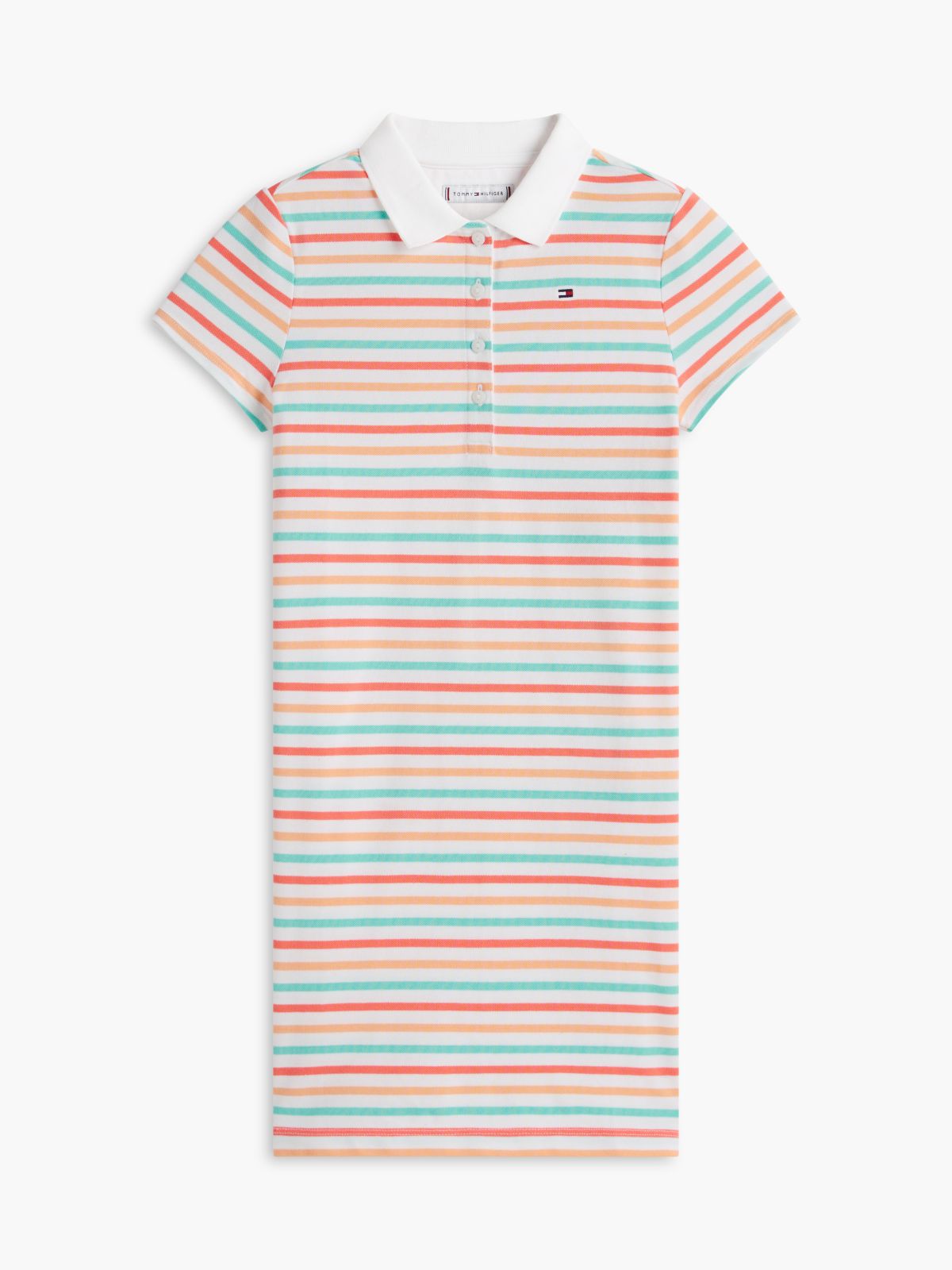 Kids' Multistripe Polo Dress — Optic White