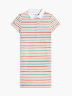 Kids' Multistripe Polo Dress — Optic White 5