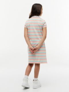 Kids' Multistripe Polo Dress — Optic White 4