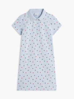 Kids' Allover Floral Print Polo Dress — Sweet Blue 5