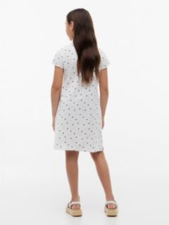 Kids' Allover Floral Print Polo Dress — Optic White 4