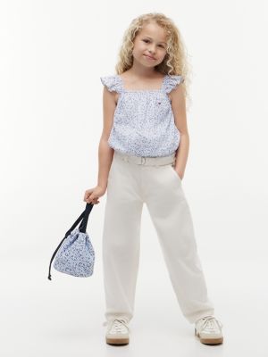 Детские топы Tommy Hilfiger Kids' Floral Print Flutter-Trim Top — фото 2