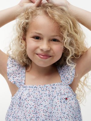 Детские топы Tommy Hilfiger Kids' Floral Print Flutter-Trim Top — фото 3