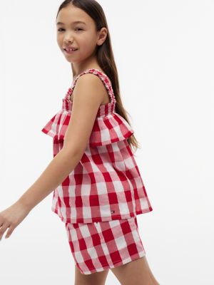 Детские брюки Tommy Hilfiger Kids' Gingham Top & Short Set — фото 3