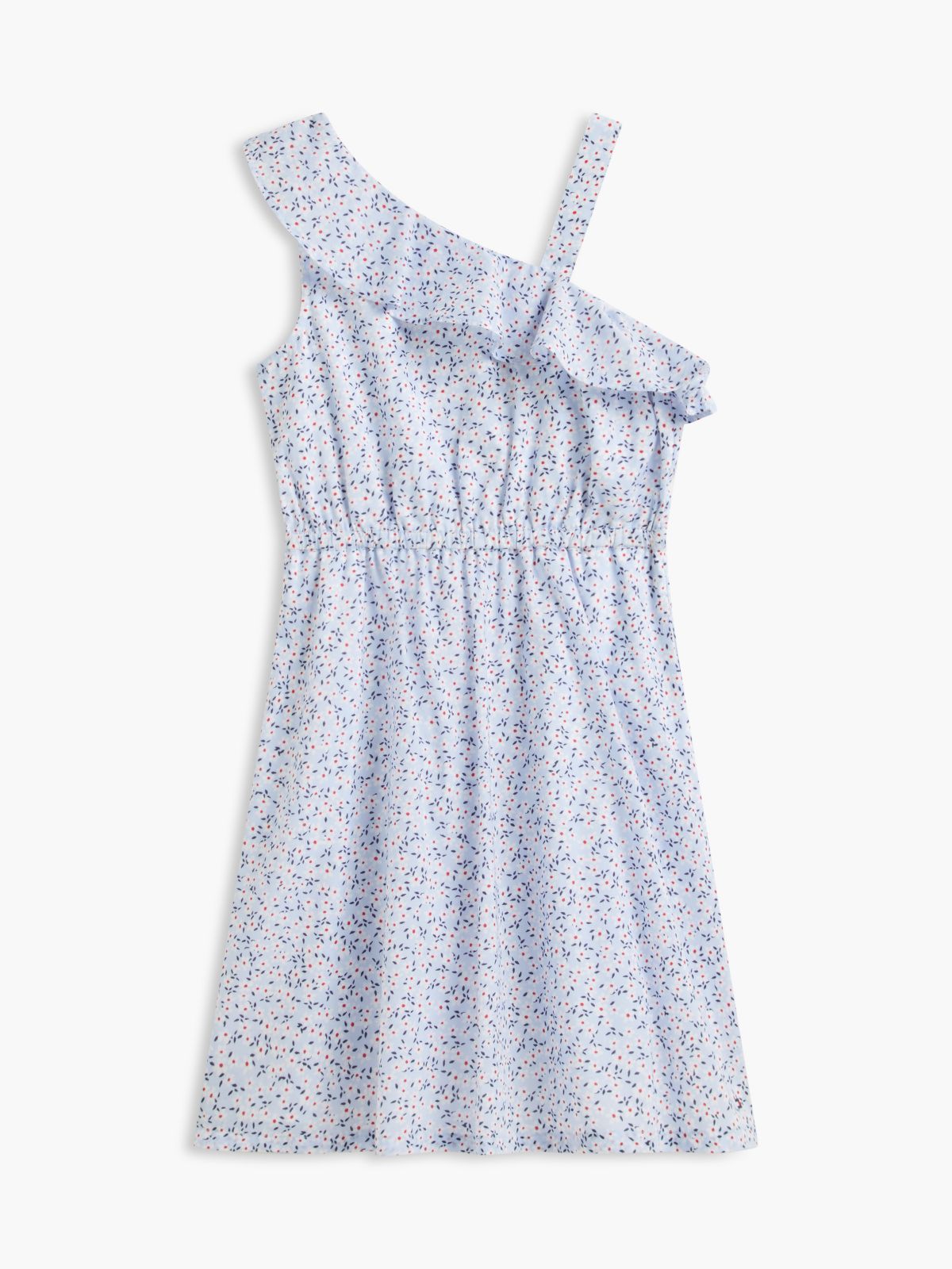 Kids' Floral Print Ruffle-Trim Dress — Sweet Blue