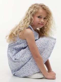 Kids' Floral Print Ruffle-Trim Dress — Sweet Blue 4