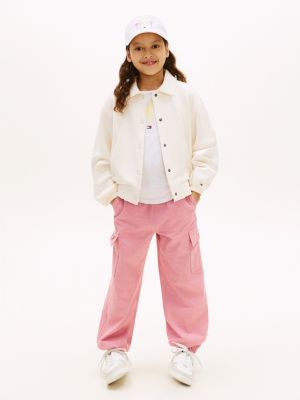 Kids' Stretch Chino Cargo Jogger, Petal Red