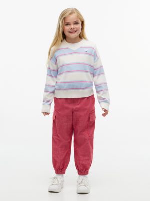 Детские брюки Tommy Hilfiger Stretch Chino Cargo Jogger, цвет: Рубиновый — фото 2