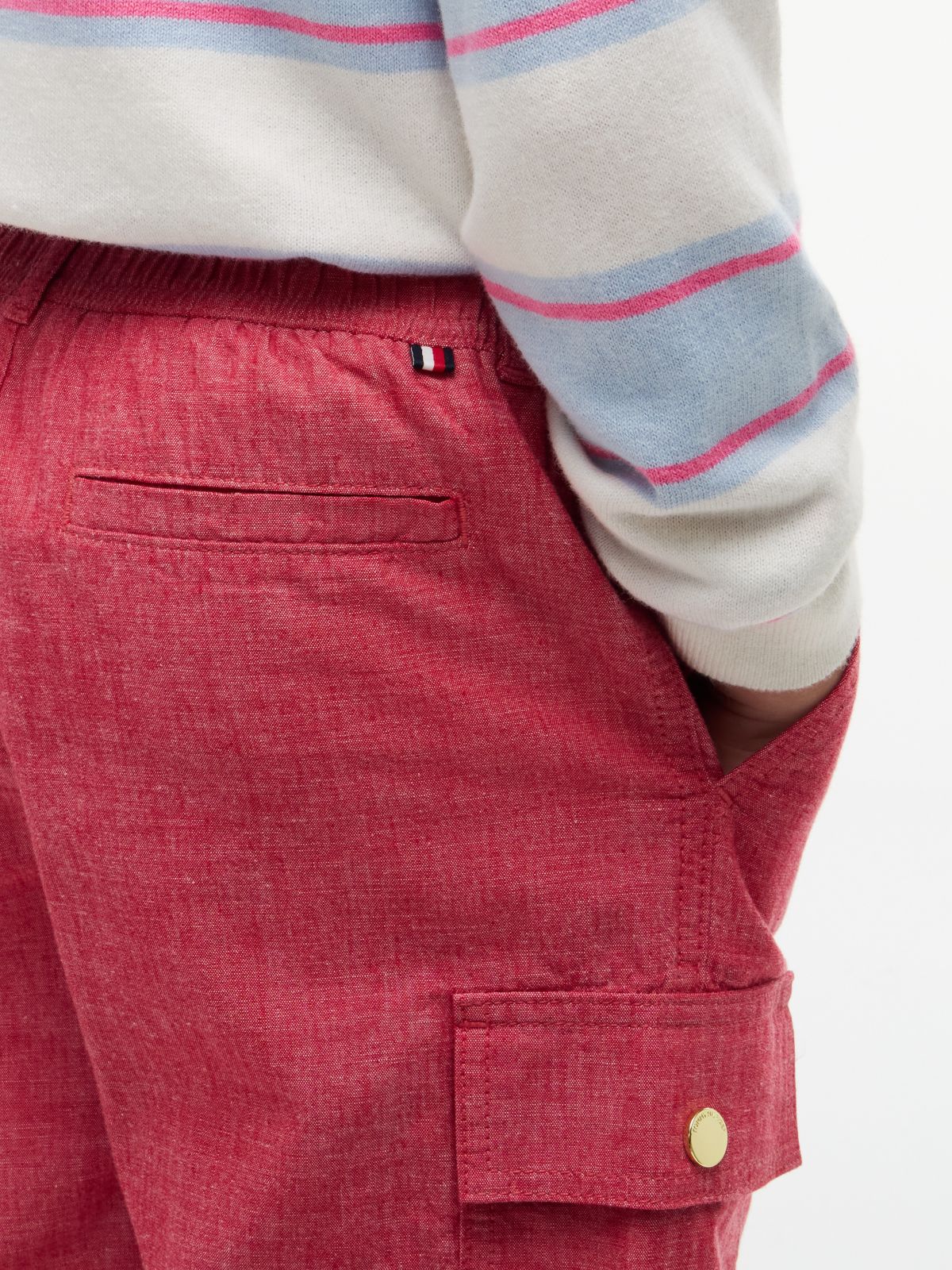 Kids' Stretch Chino Cargo Jogger — Ruby Rhubarb
