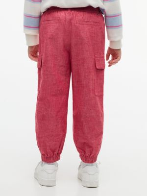 Детские брюки Tommy Hilfiger Stretch Chino Cargo Jogger, цвет: Рубиновый — фото 4