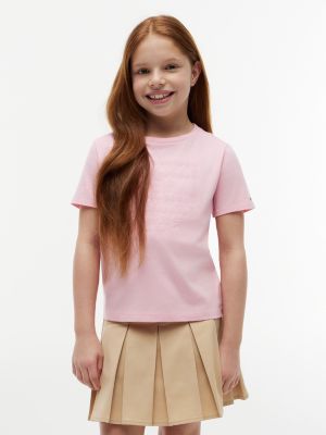 Kids' Floral Flag T-Shirt, Pink Sugar