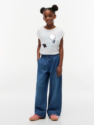 Детские футболки Tommy Hilfiger Kids' Flip Sequin Floral Logo T-Shirt — фото 2