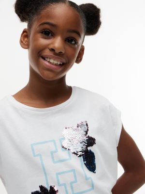 Kids' Flip Sequin Floral Logo T-Shirt | Tommy Hilfiger