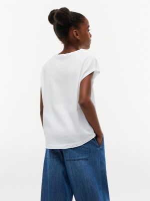 Детские футболки Tommy Hilfiger Kids' Flip Sequin Floral Logo T-Shirt — фото 4