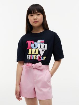 Kids' Tommy Puff Print T-Shirt, Navy Blue