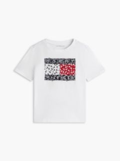Kids' Floral Flag Logo T-Shirt — Optic White 5
