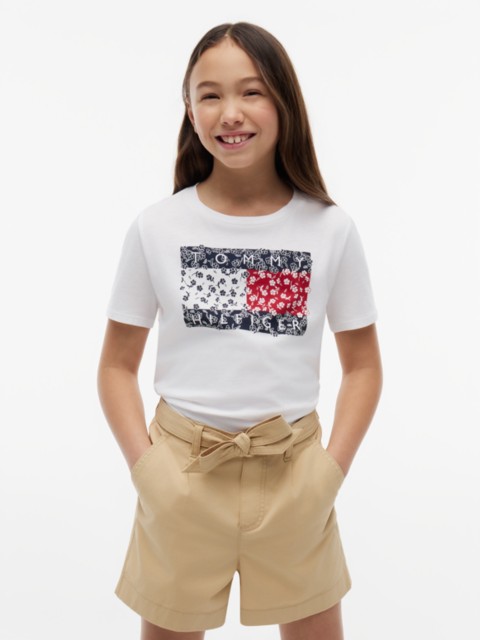 Детские футболки Tommy Hilfiger Kids' Floral Flag Logo T-Shirt