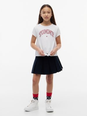 Детские футболки Tommy Hilfiger Kids' Gingham Logo Tie-Front T-Shirt — фото 2