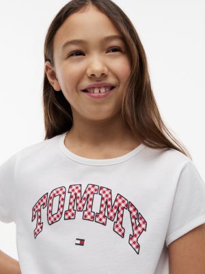 Детские футболки Tommy Hilfiger Kids' Gingham Logo Tie-Front T-Shirt — фото 3
