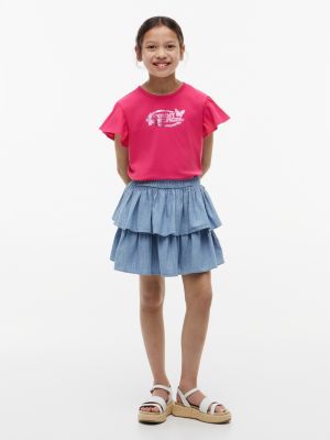Детские футболки Tommy Hilfiger Kids' Foil Logo Flutter Sleeve T-Shirt — фото 2