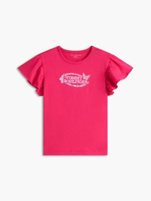 Детские футболки Tommy Hilfiger Kids' Foil Logo Flutter Sleeve T-Shirt — фото 5