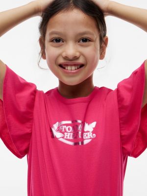 Детские футболки Tommy Hilfiger Kids' Foil Logo Flutter Sleeve T-Shirt — фото 3