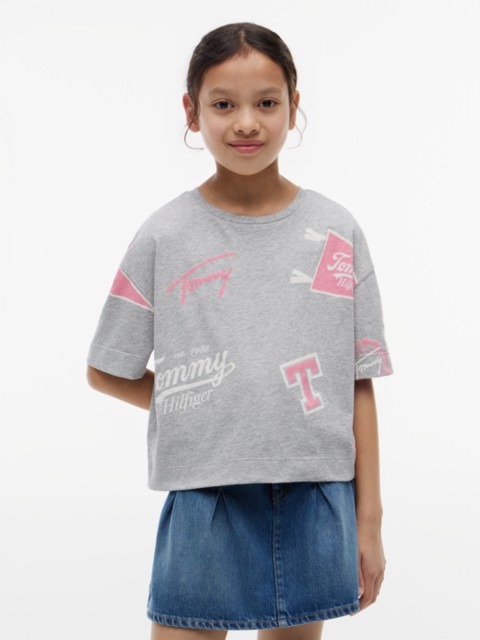 Детские футболки Tommy Hilfiger Kids' Allover Varsity Logo T-Shirt