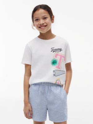Kids' Mixed Varsity Logo T-Shirt, Optic White