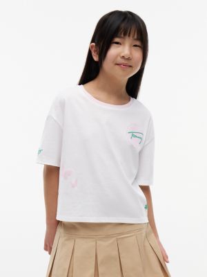 Kids' Butterfly Tommy Logo T-Shirt, Optic White