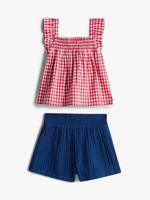 Детские брюки Tommy Hilfiger Babies' Gingham Top & Short Set — фото 2