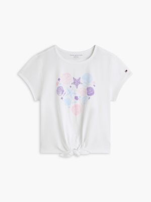 Детские футболки Tommy Hilfiger Kids' Seashell Tie-Front T-Shirt — фото 5