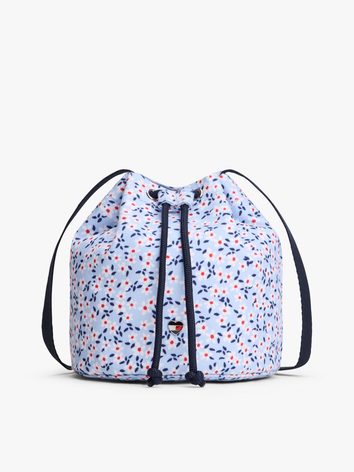 Kids' Floral Print Crossbody Bucket Bag — Sweet Blue Multi