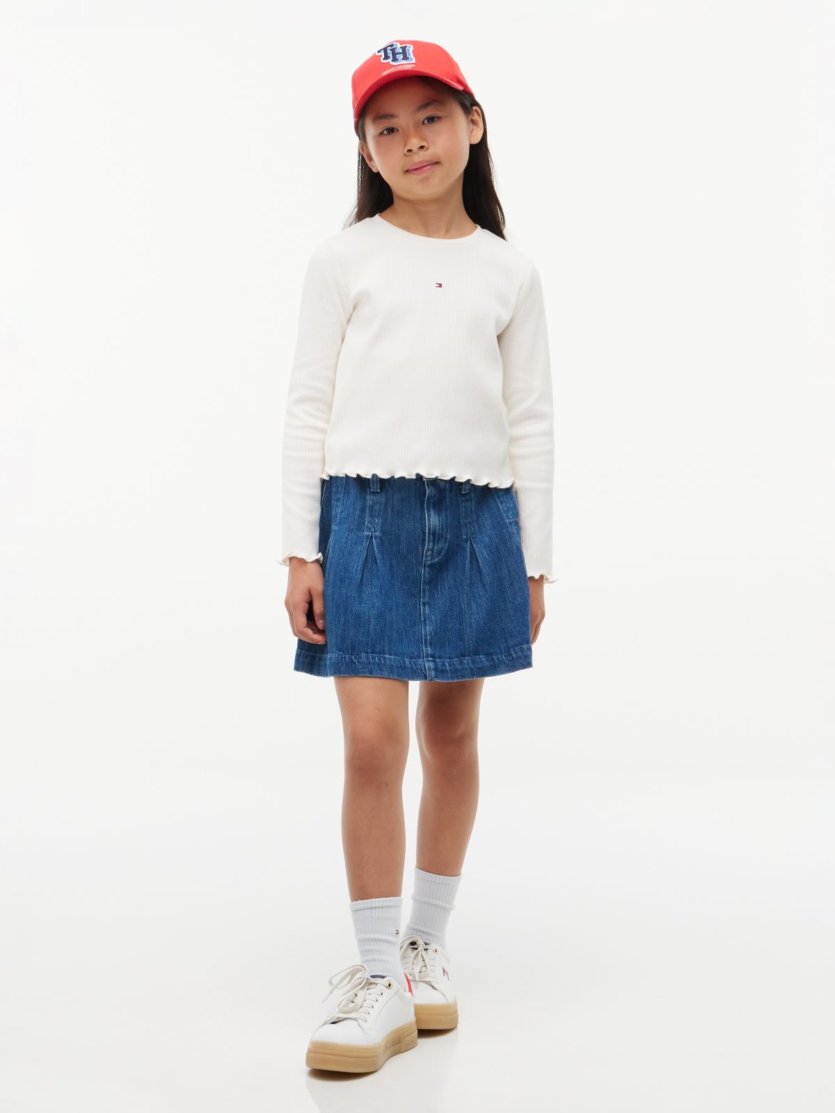 Kids' Lettuce-Trim Top — White