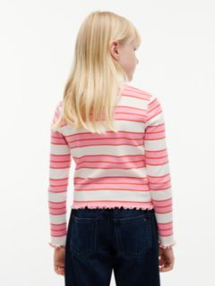 Kids' Striped Lettuce-Trim Top — Jasmine Pink 4