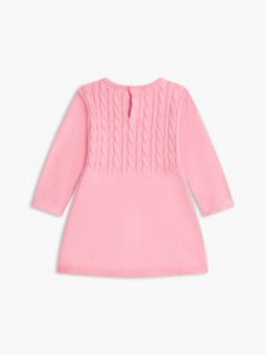 Babies' Cable Knit Sweater Dress — Jasmine Pink 2