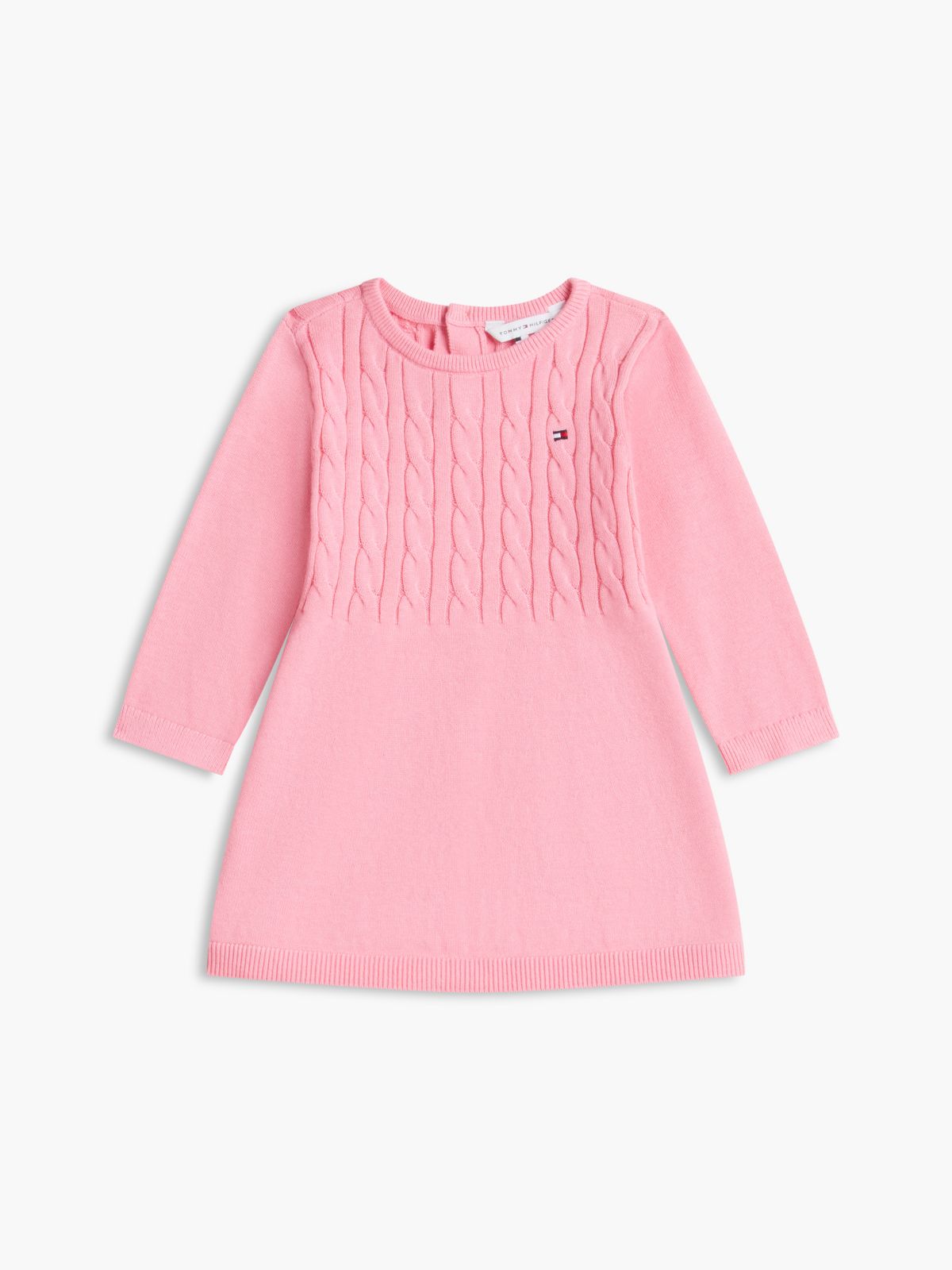 Babies' Cable Knit Sweater Dress — Jasmine Pink