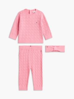Babies' Cable Knit 3-Piece Gift Set — Jasmine Pink 1