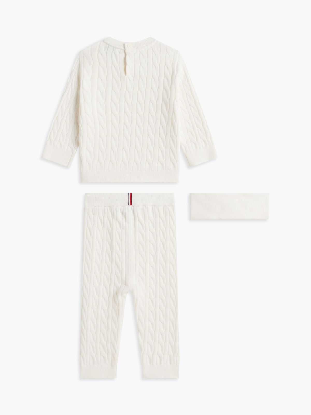 Babies' Cable Knit 3-Piece Gift Set — White