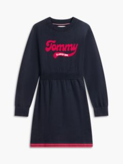 Kids' Varsity Logo Sweater Dress — Navy 5